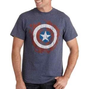 Marvel Comics Mens Shirt Sz Large Captain America Distressed Shield Graphic NEW‎